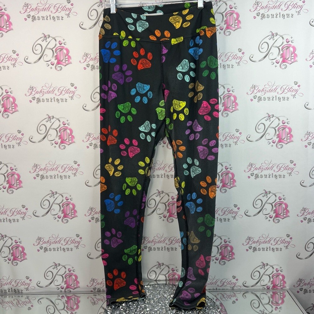 Fierce pulse leggings tights animal lover paws Playful Paw Print Leggings